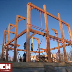 Tamlin Timber Frame Homes- erecting timber structure