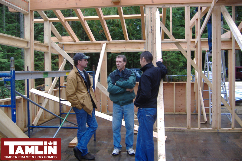 Tamlin Timber Frame Homes- timber structure up