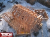 Tamlin Timber Frame Homes- overhead view of timber frame structure