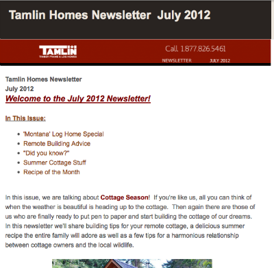Tamlin Homes  July Newsletter