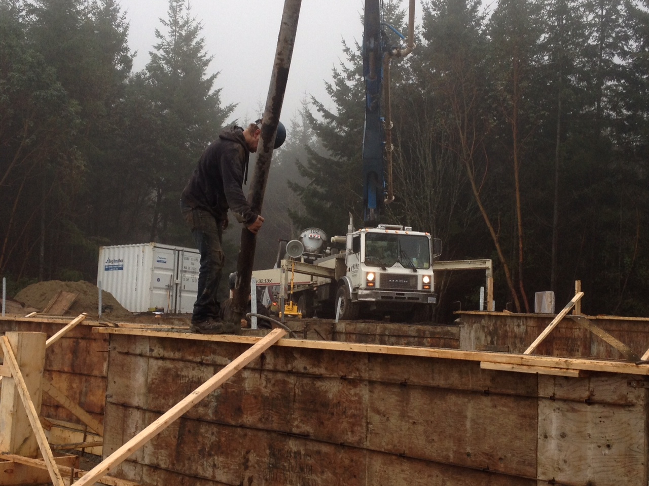 Concrete Pour on Galiano Island