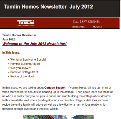 Tamlin Homes Newsletter is Up!