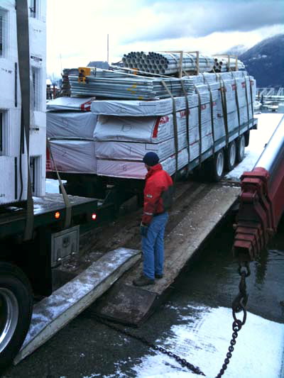 Barge loading for Gambier Island